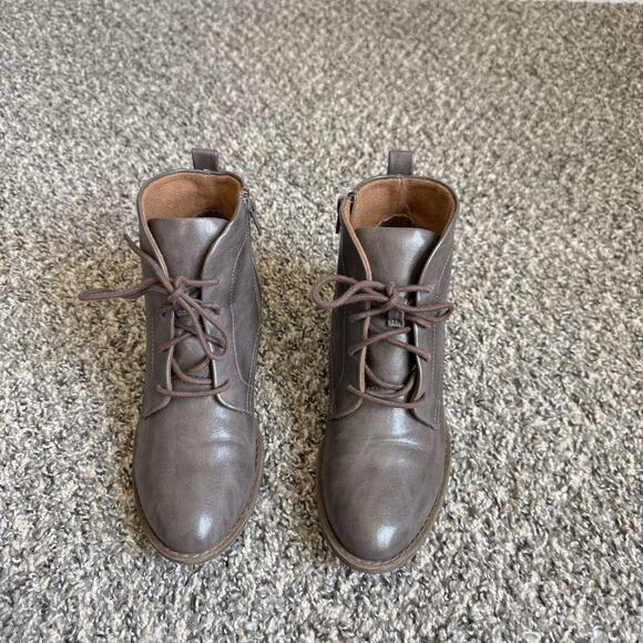 Eurosoft by Sofft Ankle Boots Womens 8 M Brown Lace Up Zip Bootie Chukka Heeled - Picture 3 of 9